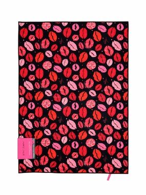 Betsey Johnson Red and Black Kissy Lips Rug